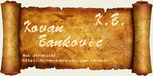 Kovan Banković vizit kartica